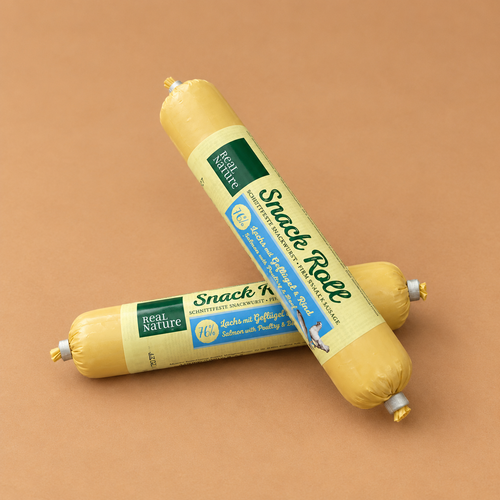 Saucisse 80g - Friandise saumon, volaille et bœuf